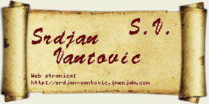 Srđan Vantović vizit kartica